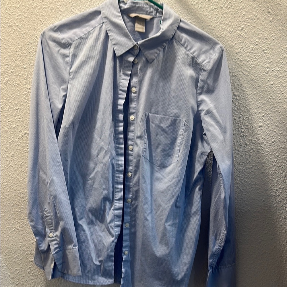 H&M Blue Casual Button Down Shirt